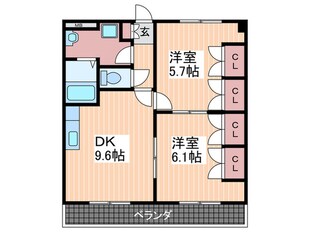 ラ・ヴィ－タ高取北Ⅱの物件間取画像